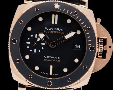 rose gold panerai submersible|submersible goldtech pam02164.